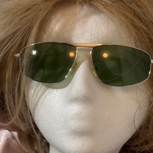 Oliver Peoples Gold/Green Aviator Sunglasses